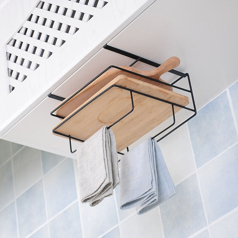 Organization Rack for Towels and Cutting Boards