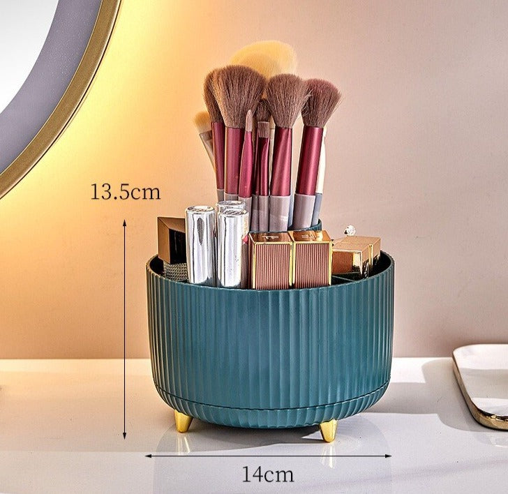 360° Rotating Makeup Brush Holder With Lid