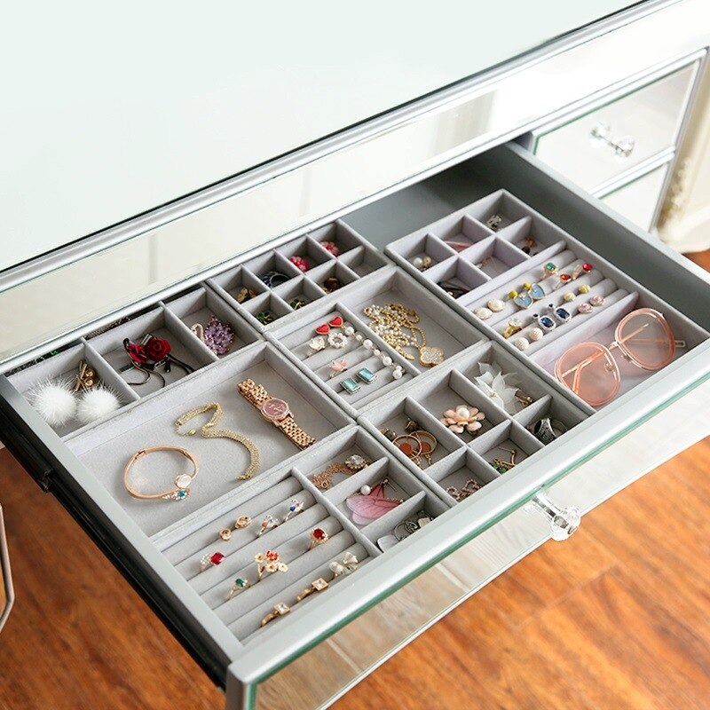 Velvet Jewelry Drawer Storage Organizers