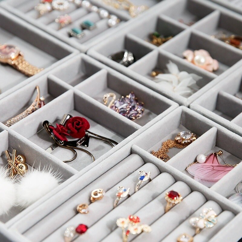 Velvet Jewelry Drawer Storage Organizers