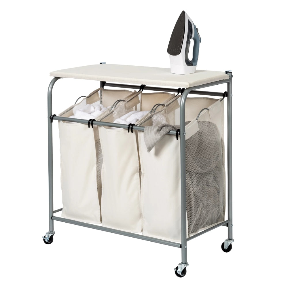 Laundry Sorter with Ironing Board Lid