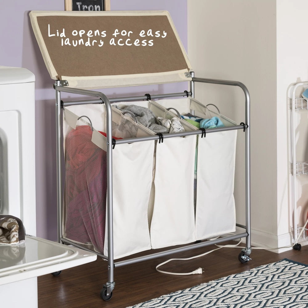 Laundry Sorter with Ironing Board Lid