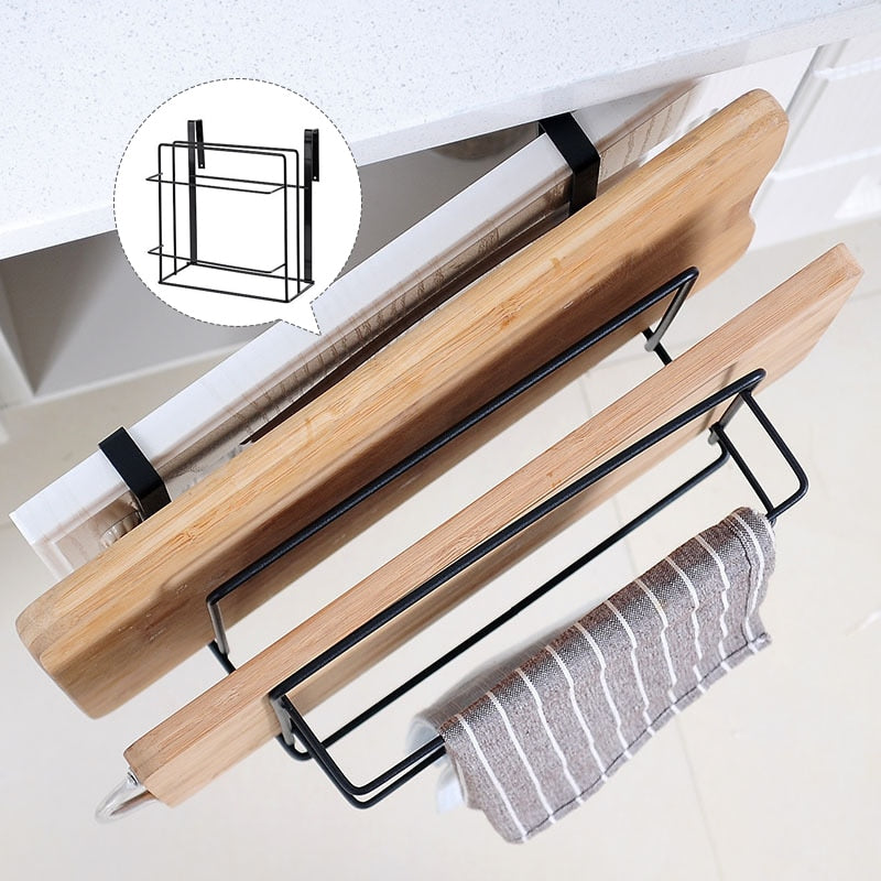 Organization Rack for Towels and Cutting Boards